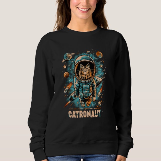 Sweatshirt Catronaute Graphic - Maine Coon Cat en Astron spat (Devant)