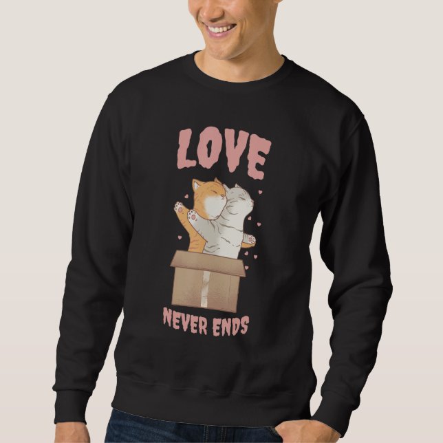 Sweatshirt cats box cute love romantic (Devant)