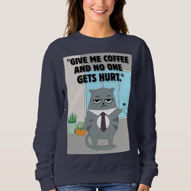 Sweatshirt Cats café (Devant)