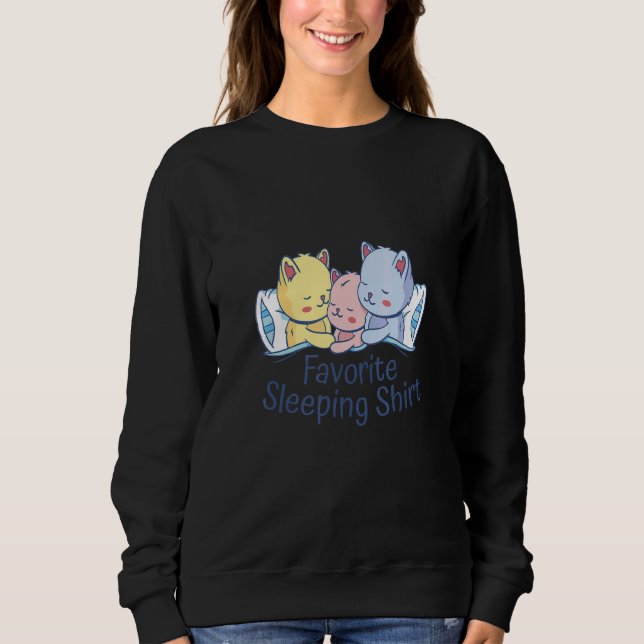Sweatshirt Cats Cute Sleeping Kitty Funny Cat Pets Kitten Lov (Devant)
