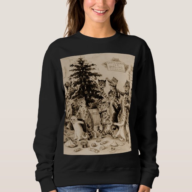 Sweatshirt Cats Decorating Christmas Tree by Louis Wain (Devant)