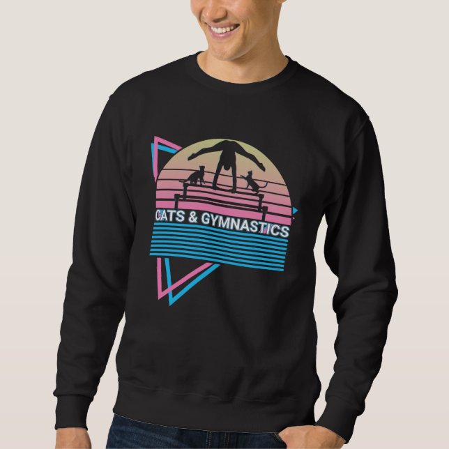 Sweatshirt Cats & Gymnastics Gymnast Retro (Devant)