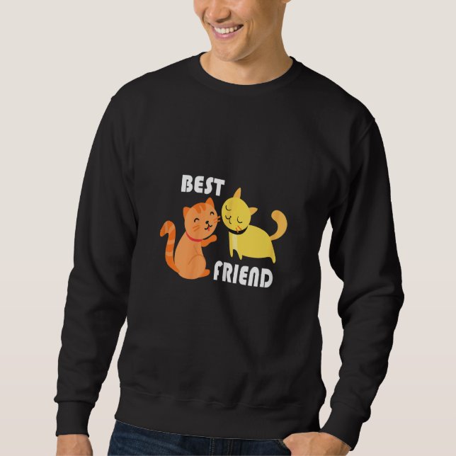 Sweatshirt Cats is my real best friend (Devant)