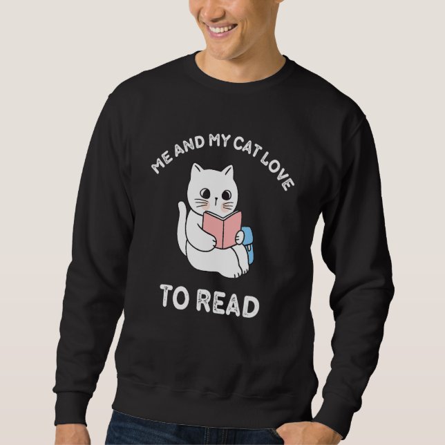 Sweatshirt cats me and My cat love to read 1 (Devant)