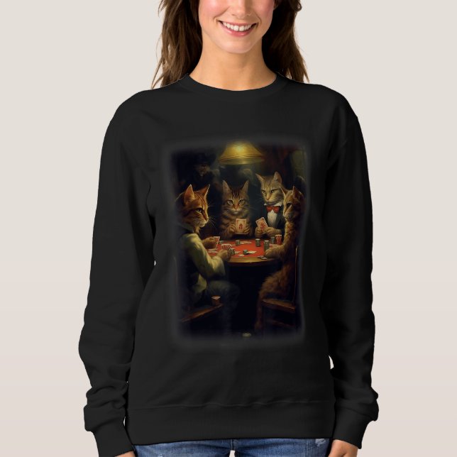 Sweatshirt Cats Playing Poker A Friend in Need  Cat  2 (Devant)