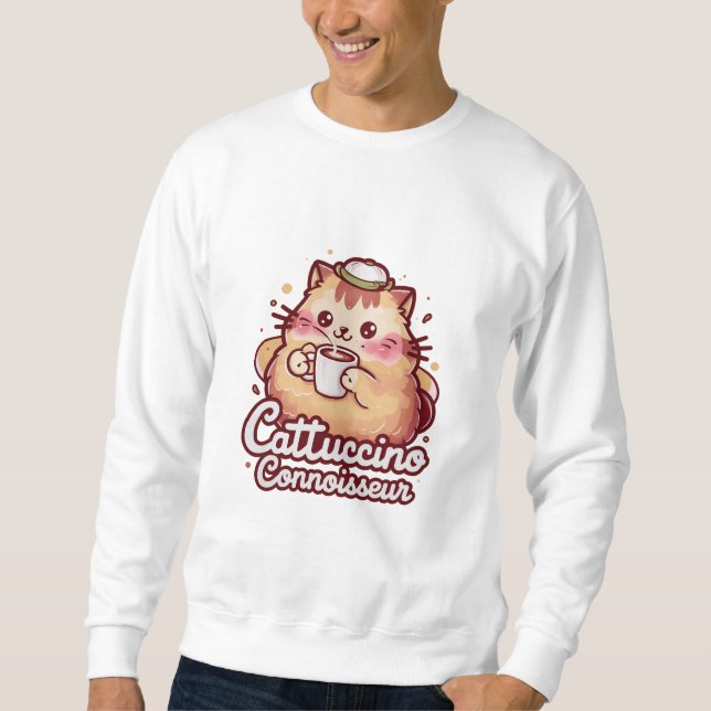 Sweatshirt Cattuccino Connoisseur Aime Tant Le Café (Devant)