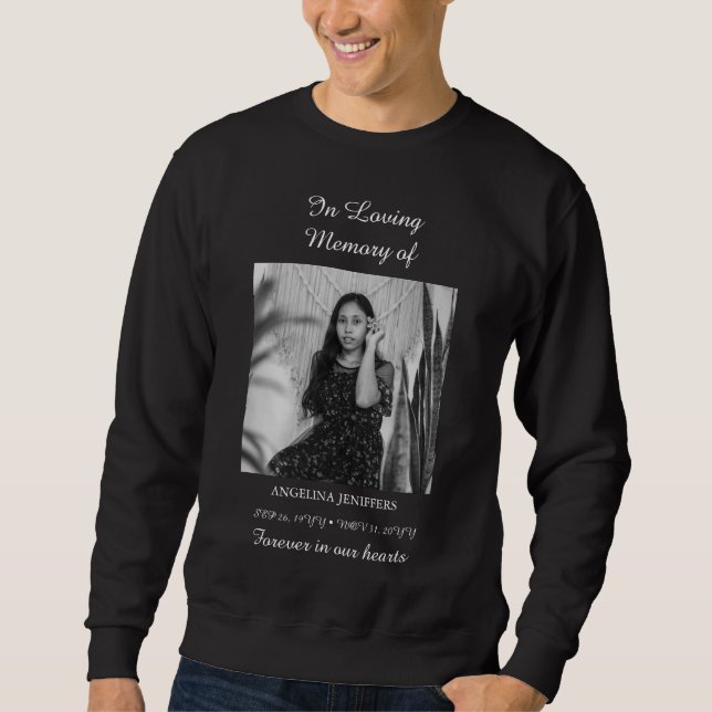 Sweatshirt Célébration minime de la photo de vie funéraire (Devant)