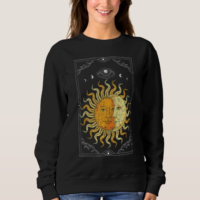 Sweatshirt Celestial Body Boho Sun Moon Astronomy Universe As (Devant)