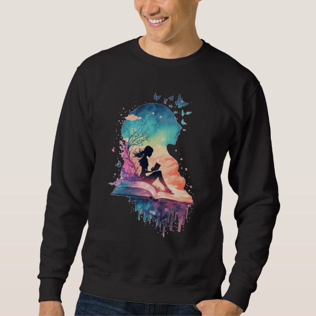 Sweatshirt Celestial Fairy Reading Book Fantasy Novel Book (Devant)