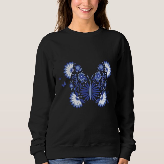 Sweatshirt Celestial Tropics Navy Butterfly (Devant)