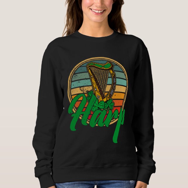 Sweatshirt Celtic Harp Instrument Plucked String Harpist Musi (Devant)