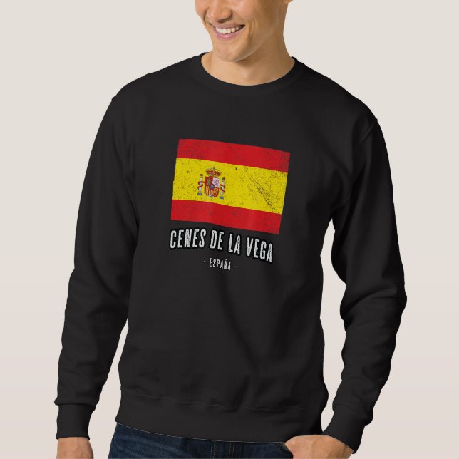 Sweatshirt Cenes De La Vega Espagne Es Drapeau Ville - Bander (Devant)