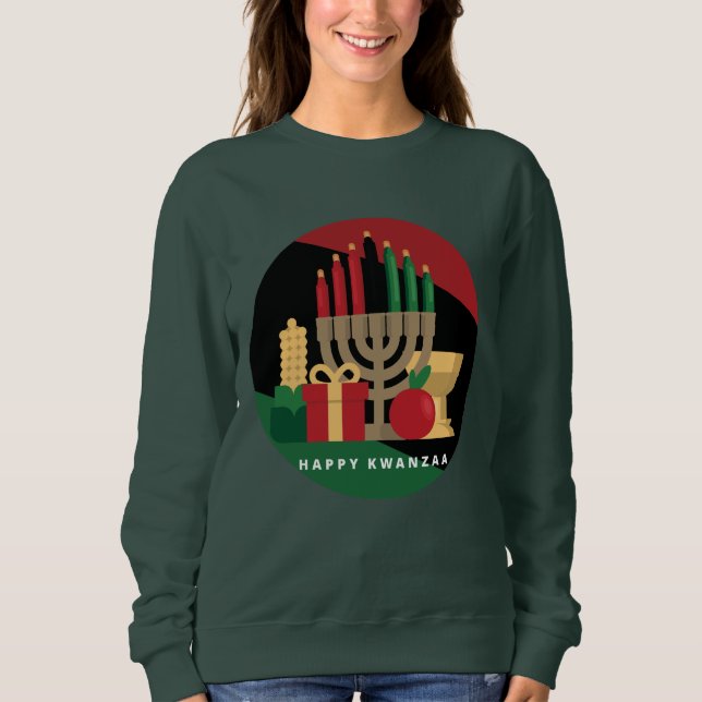 Sweatshirt cercle Happy Kwanzaa (Devant)