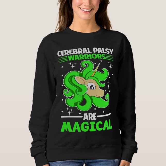 Sweatshirt Cerebral Palsy Warriors Are Magical Unicorn (Devant)