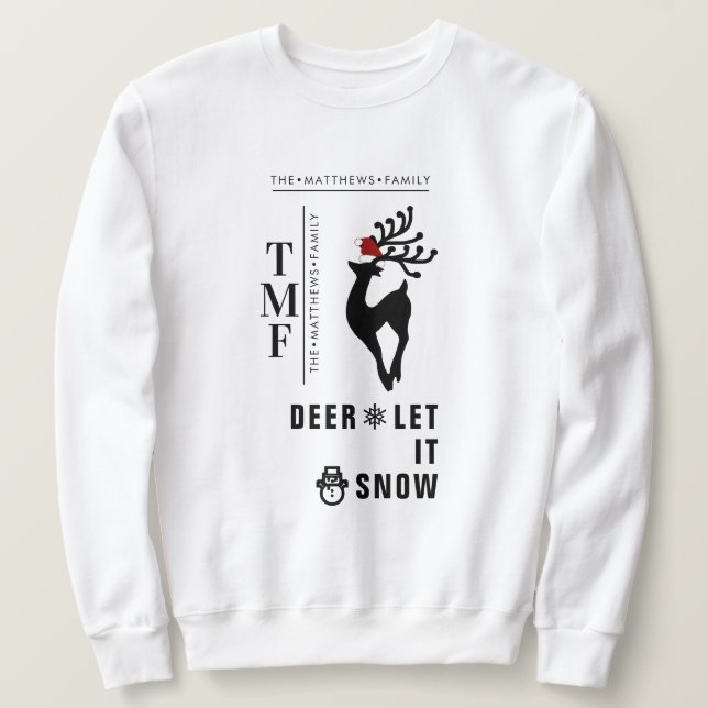 Sweatshirt Cerf avec Monogramme + Casquette SC | Noël, Person (Design devant)