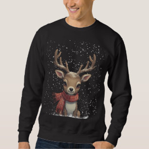 Sweatshirt Cerf de la forêt hivernale à capuche