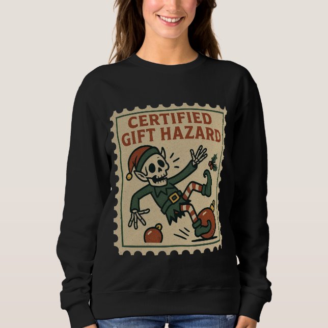Sweatshirt Certified Gift Hazard Skeleton Elf Women’s  (Devant)