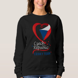 Sweatshirt Cesky Tesin République Tchèque Drapeau Coeur Bras