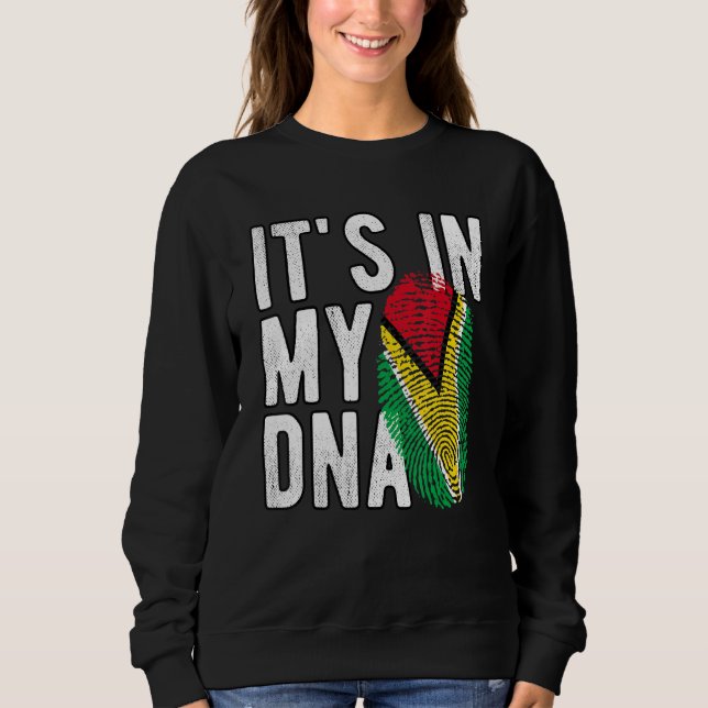 Sweatshirt C'est drôle dans mon ADN drapeau guyanais Empreint (Devant)