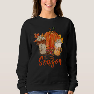 Sweatshirt C'Est La Saison Citrouille Spice Coffee Latte Retr