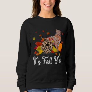 Sweatshirt C'est l'automne Y'all American Bully Dog Thanksgiv