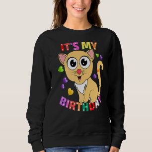 Sweatshirt C'est mon chat d'anniversaire pour les femmes Ados