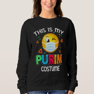 Sweatshirt C'Est Mon Costume Purim Drôle Masque Visage Juif 3