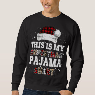 Sweatshirt C'Est Mon Pyjama De Noël Leopard Buffalo Plaid R