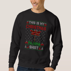 Sweatshirt C'est mon pyjama libellule de Noël avec lumières d