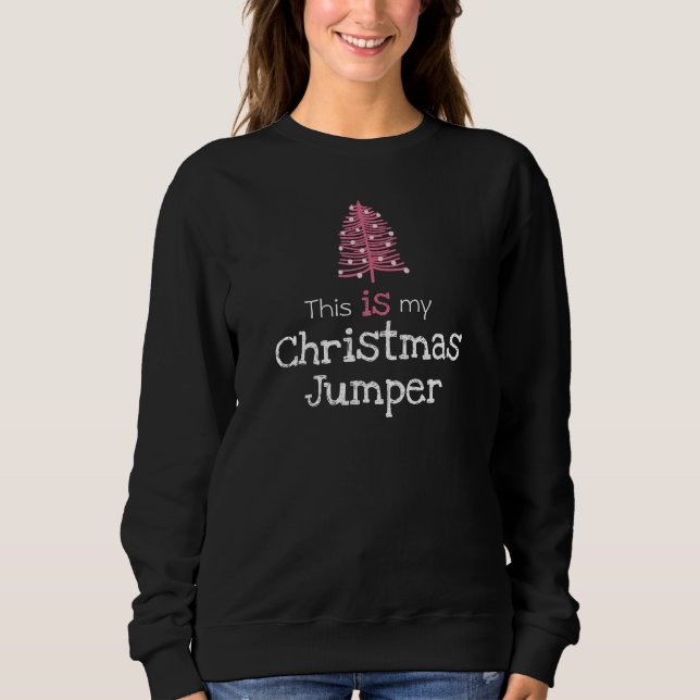 Sweatshirt C'est mon sapin rose (Devant)