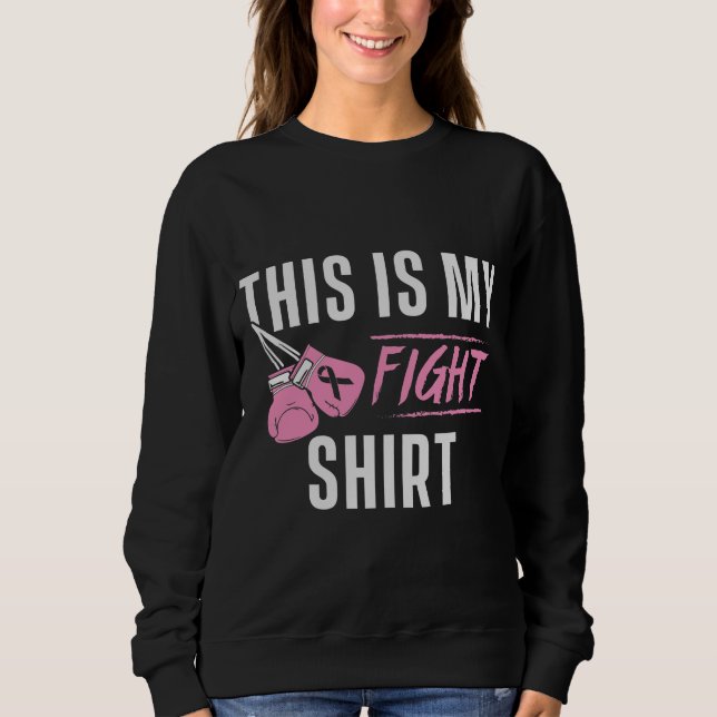 Sweatshirt C'est My Fight Shirt Boxer Gants Pink Ribbon (Devant)
