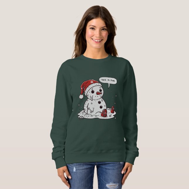 Sweatshirt C'est un bonhomme de neige fondu (Devant entier)