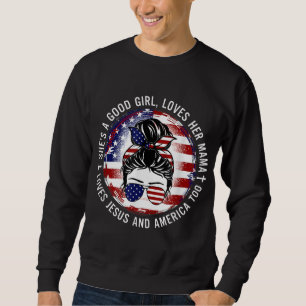 Sweatshirt C'est une bonne fille qui aime sa mère Jésus Améri