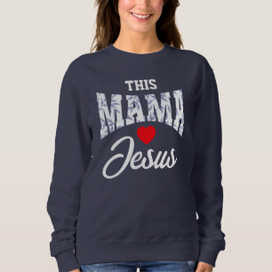 Sweatshirt CETTE MAMA AIME JÉSUS Toile Chinoiserie Christian