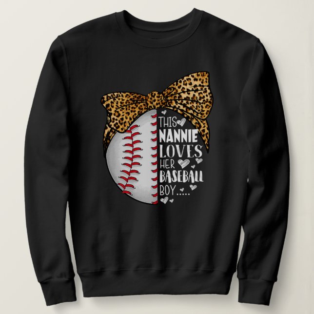 Sweatshirt Cette Nannie aime sa fête des mères de son garçon  (Design devant)