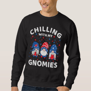 Sweatshirt Chaleureux Avec Mes Gnomies 4 juillet Filles Gnome