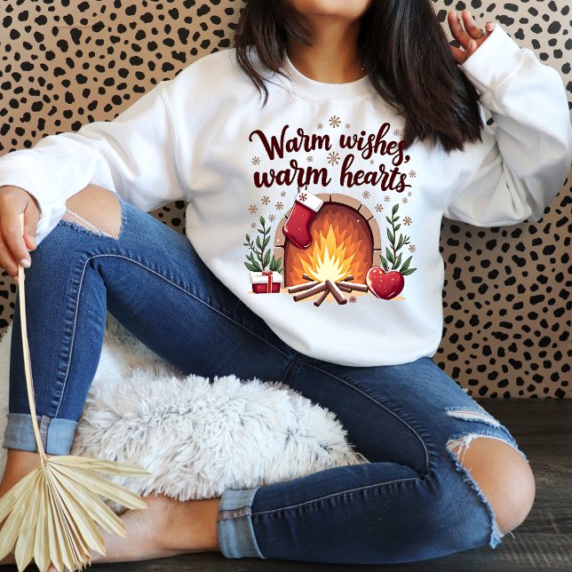Sweatshirt Chaleureux Coeurs Chauds Vue Noël (Créateur téléchargé)