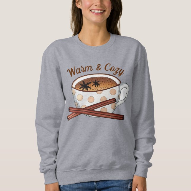 Sweatshirt Chaleureux et cosy indien épicé Chai Tea Latte Cou (Devant)