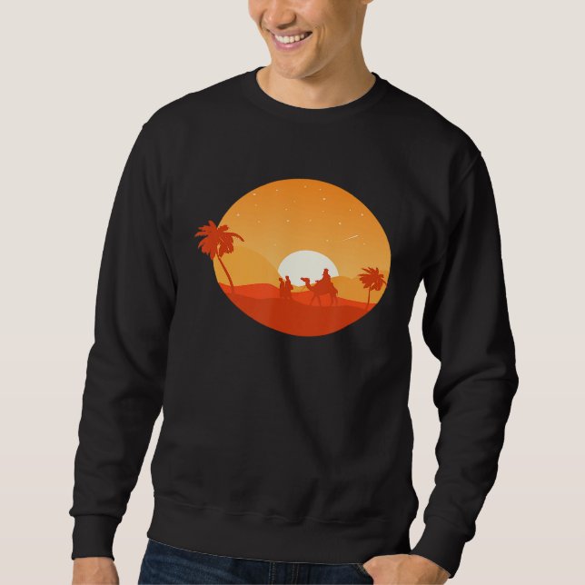 Sweatshirt Chameau Désert Sunset Oasis Maroc (Devant)