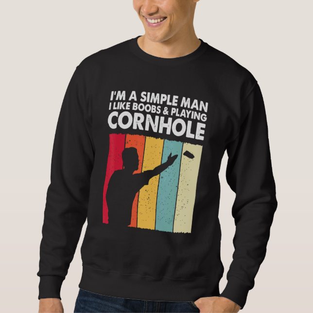 Sweatshirt Champion Cornhole King Cornhole Joueur Papa Équipe (Devant)