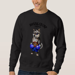 Sweatshirt Champion de boxe Black Shiba Dog Fighter