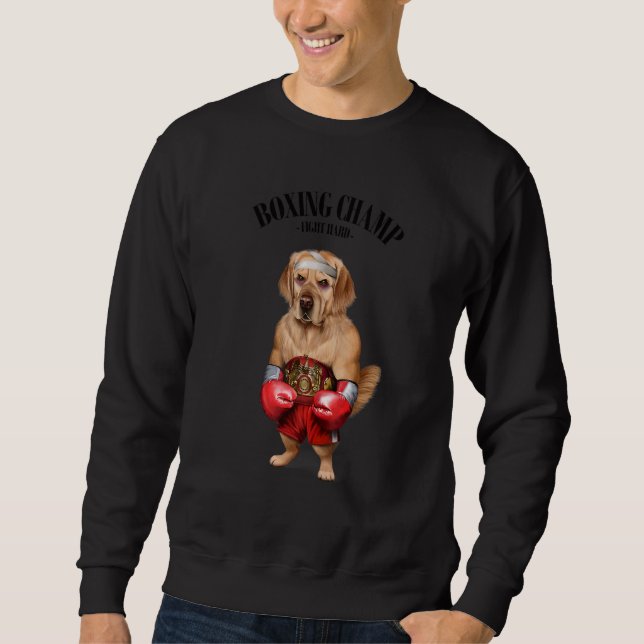 Sweatshirt Champion de boxe Golden Retriever Dog Fighter 1 (Devant)