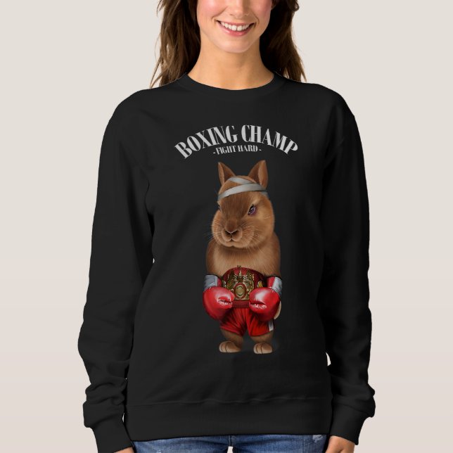 Sweatshirt Champion de boxe Nwarf Rabbit Fighter (Devant)