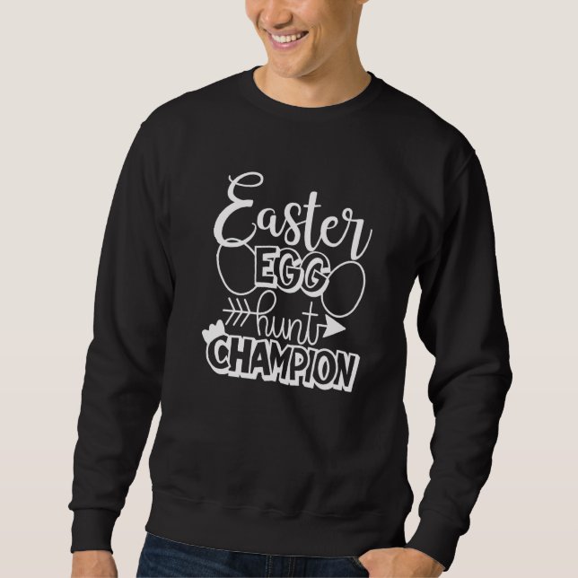 Sweatshirt Champion de la chasse aux oeufs de Pâques Dimanche (Devant)