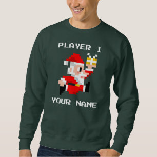 Sweatshirt Chandail à 8 bits personnalisé de Noël du père