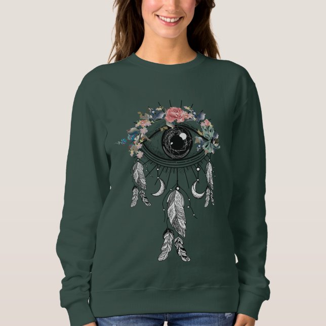 Sweatshirt Chandail de Dreamcatcher pour les yeux mal de Boho (Devant)