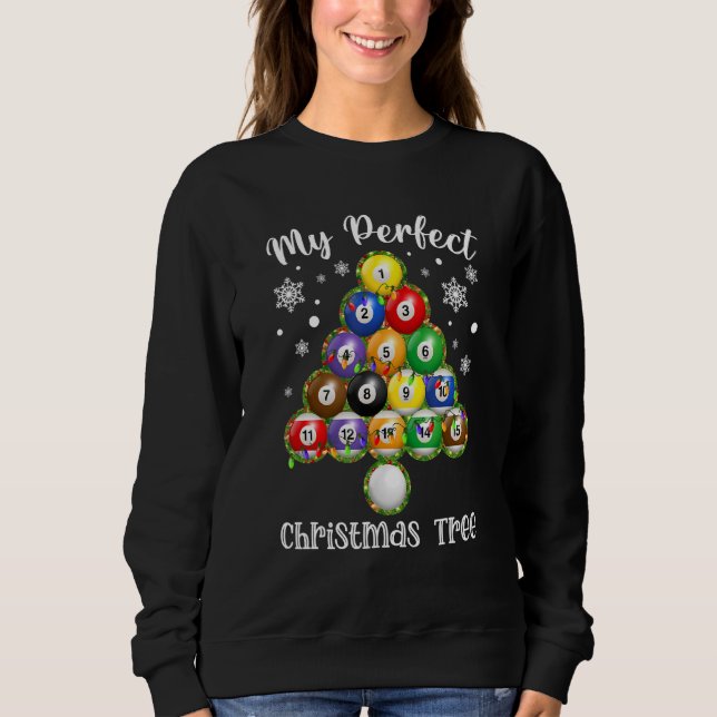 Sweatshirt Chandail de Noël Arbre Billard laide Noël (Devant)