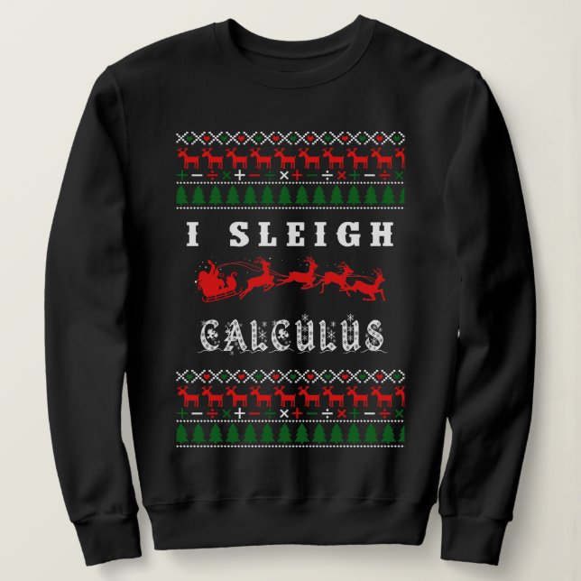 Sweatshirt Chandail de Noël de professeur de maths de calcul (Design devant)