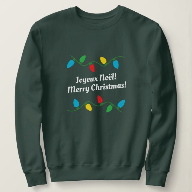 Sweatshirt Chandail de Noël français /Joyeux Noël ! (Design devant)