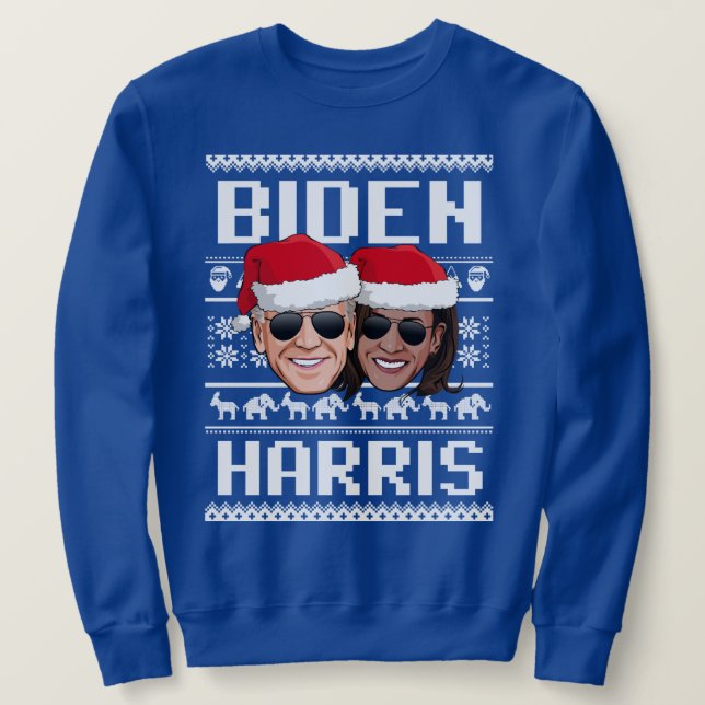 Sweatshirt Chandail de Noël moche Biden Harris (Design devant)